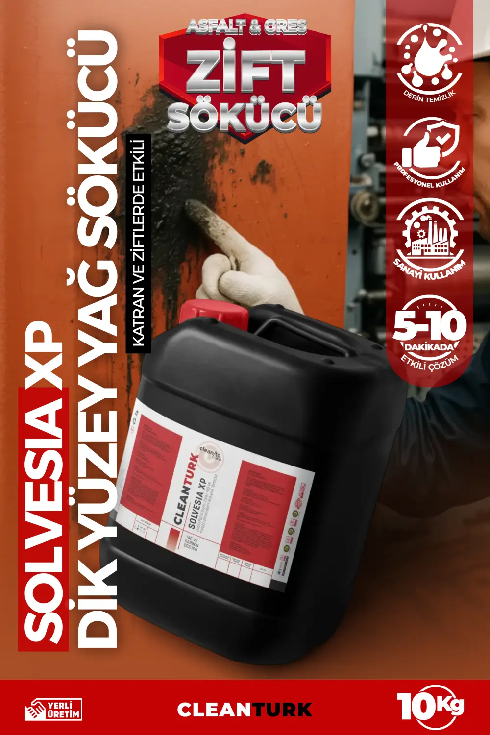Dik Yüzey Yağ Sökücü | SOLVESIA XP – Katran, Zift, Is ve Yağ Çözücü