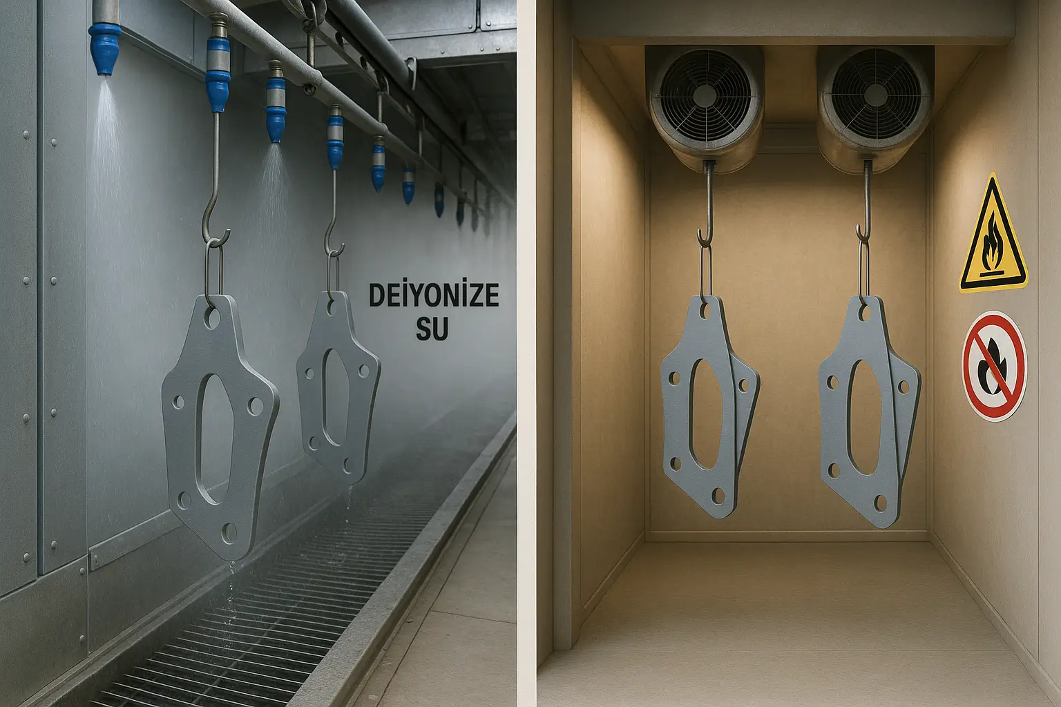 Durulama ve sıcak hava ile kurutma ünitesi