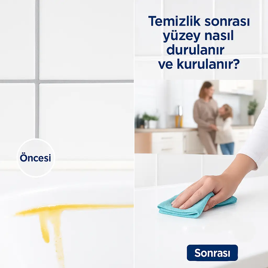 Temizlik sonrası yüzey nasıl durulanır?