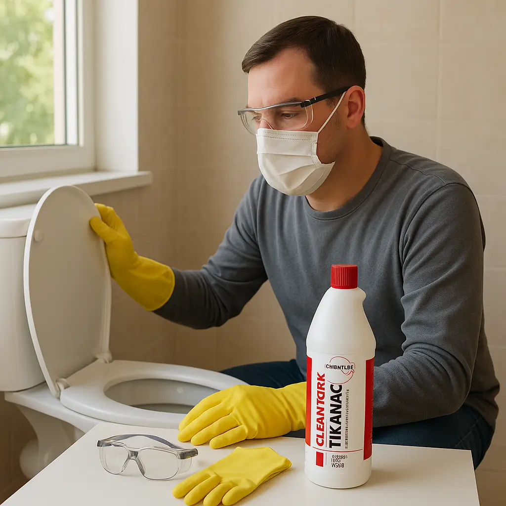 TIKANAÇ kullanmadan önce asitlere dayanıklı eldiven, gözlük ve maske takılması