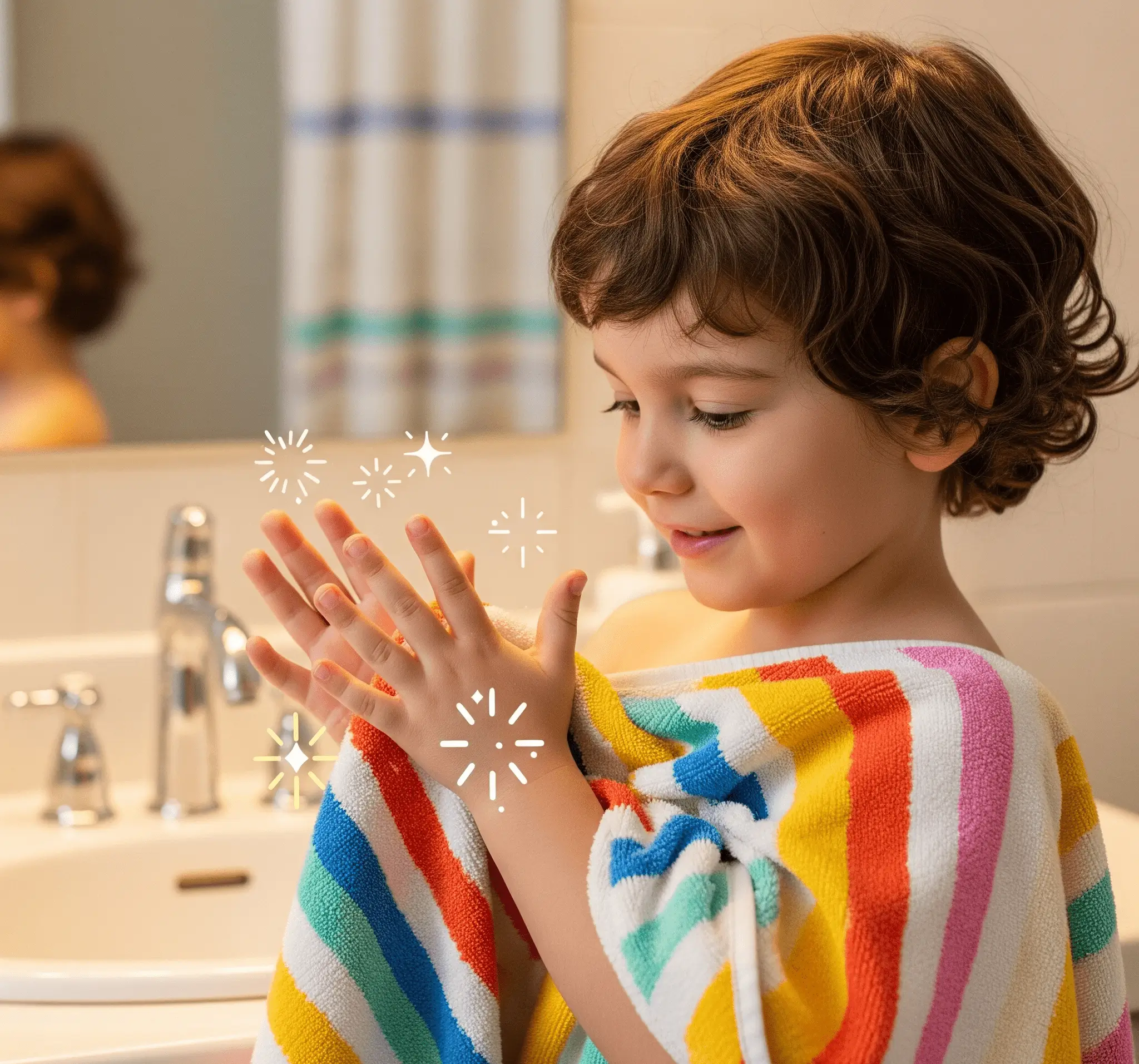 Ellerin temiz bir havluyla kurulanması