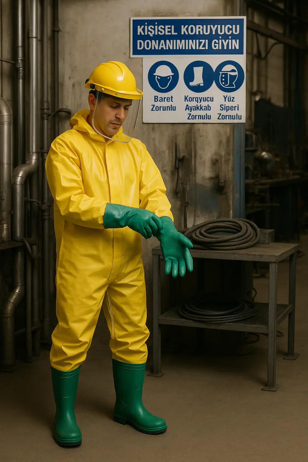 KAYNAXOL işleminden önce güvenlik ekipmanları hazırlanıyor