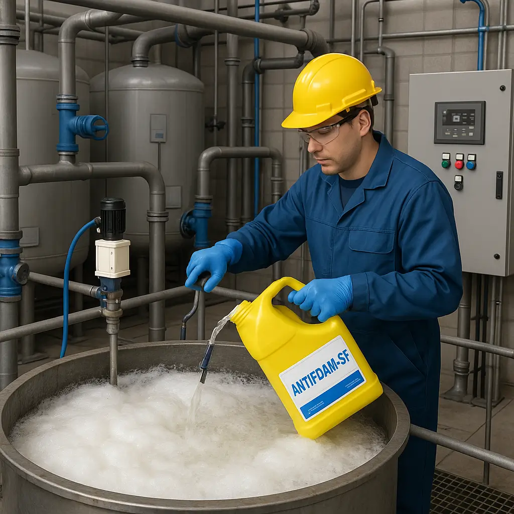 ANTİFOAM-SF kullanımından önce güvenlik ekipmanlarının takılması ve ürünün hazırlanması