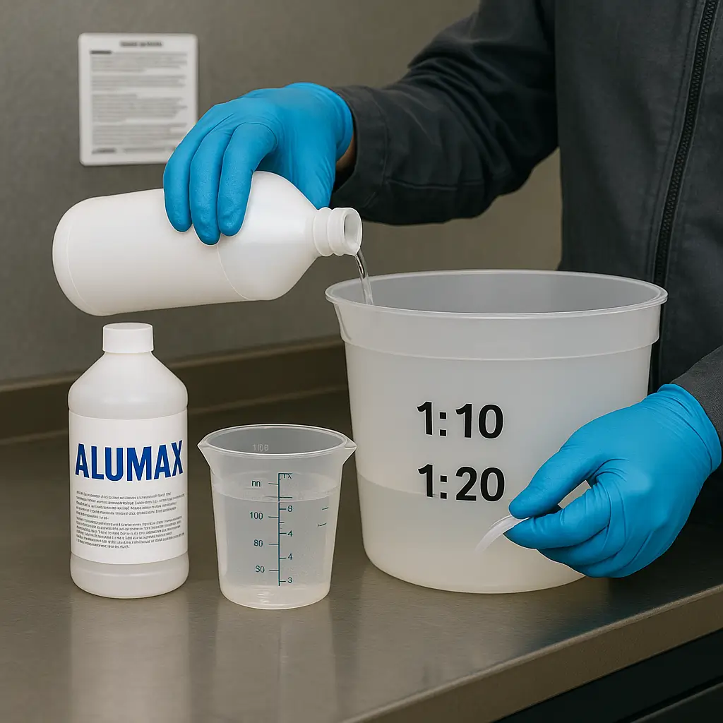 ALUMAX ürününün seyreltme hazırlığı