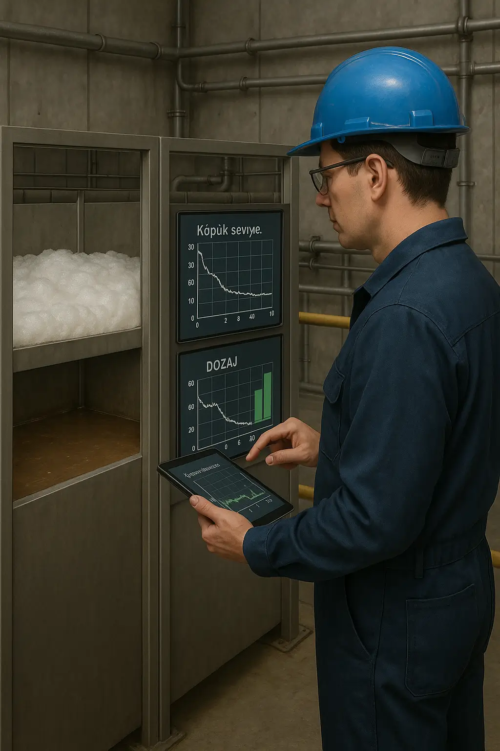 ANTIFOAM uygulamasından sonra köpüklenme durumunun gözlemlenmesi