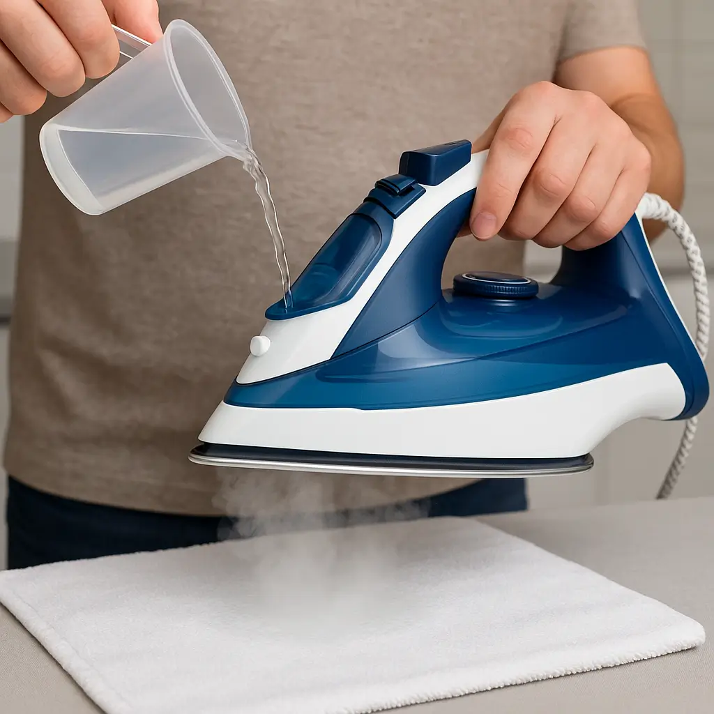 Ütü temizliği sonrası su haznesinin temiz suyla durulanması