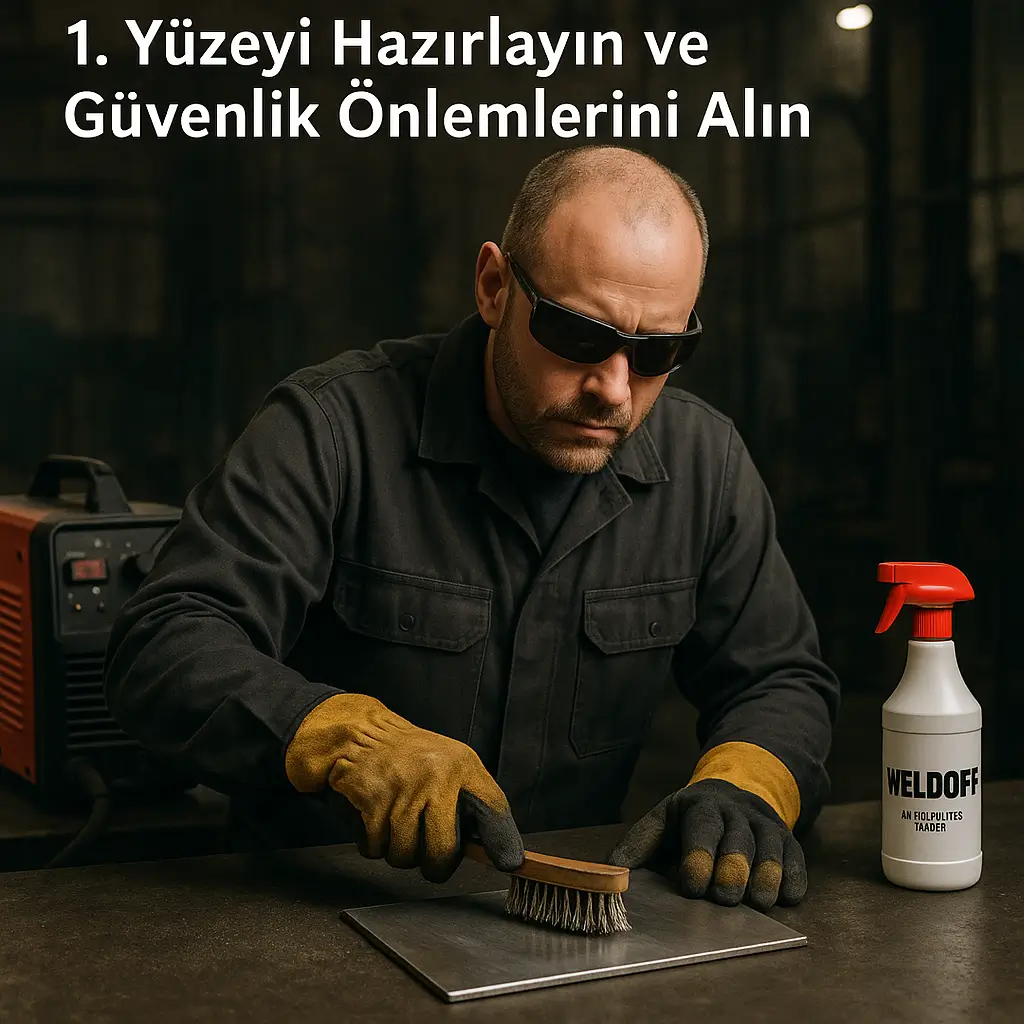 Kaynak yapılacak metal yüzeyin temizlenmesi ve WELDOFF uygulamasından önce hazırlanması