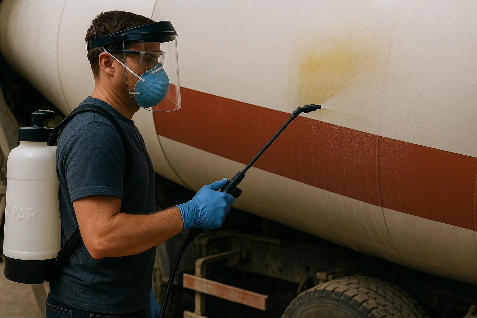 MiXPAR'ın sırt pompasıyla boyalı yüzeye uygulanması