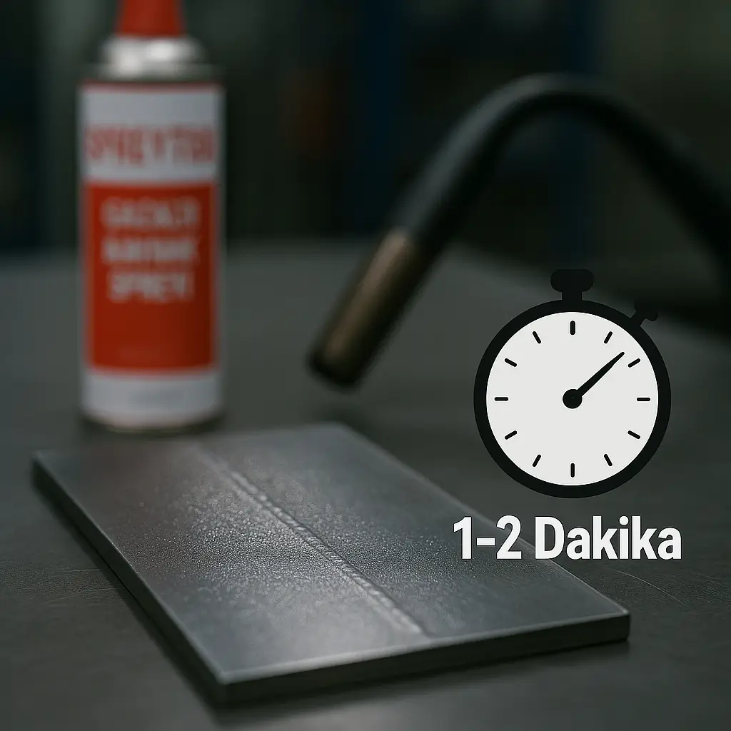 SPREYTEK kaynak spreyi uygulandıktan sonra yüzeyde kuruma süresi