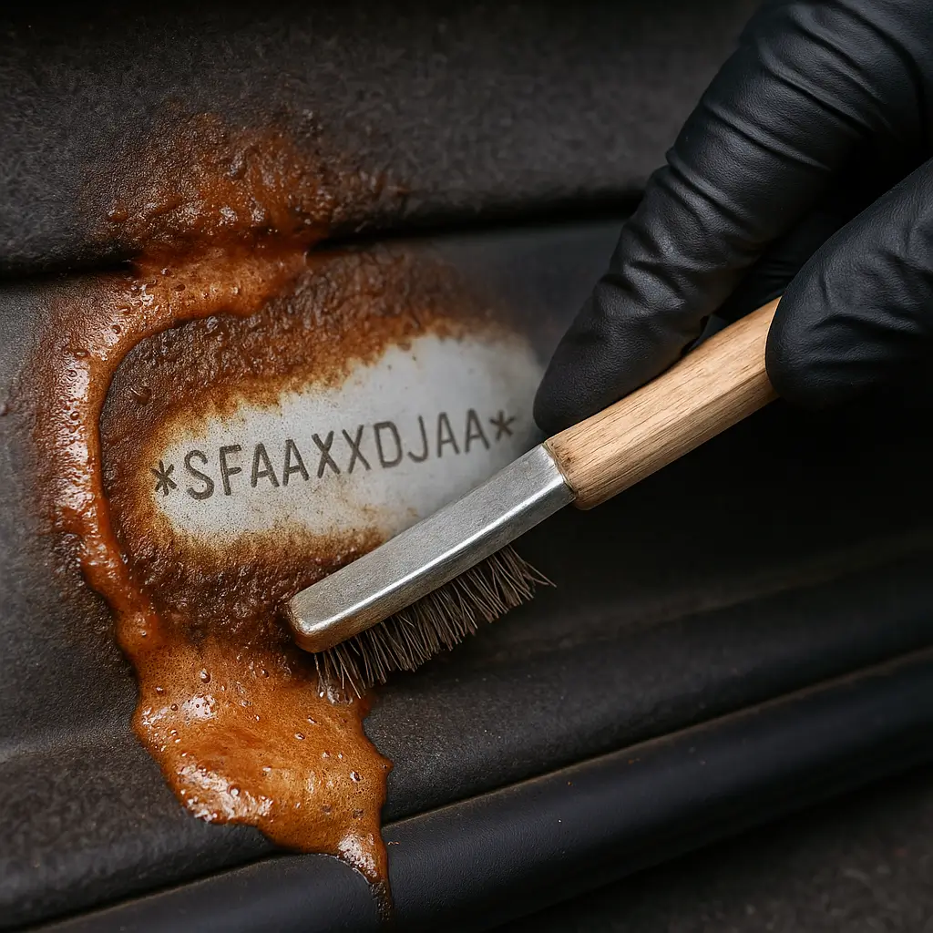 Paslı şasi numarasını çözme sonrası temizlik