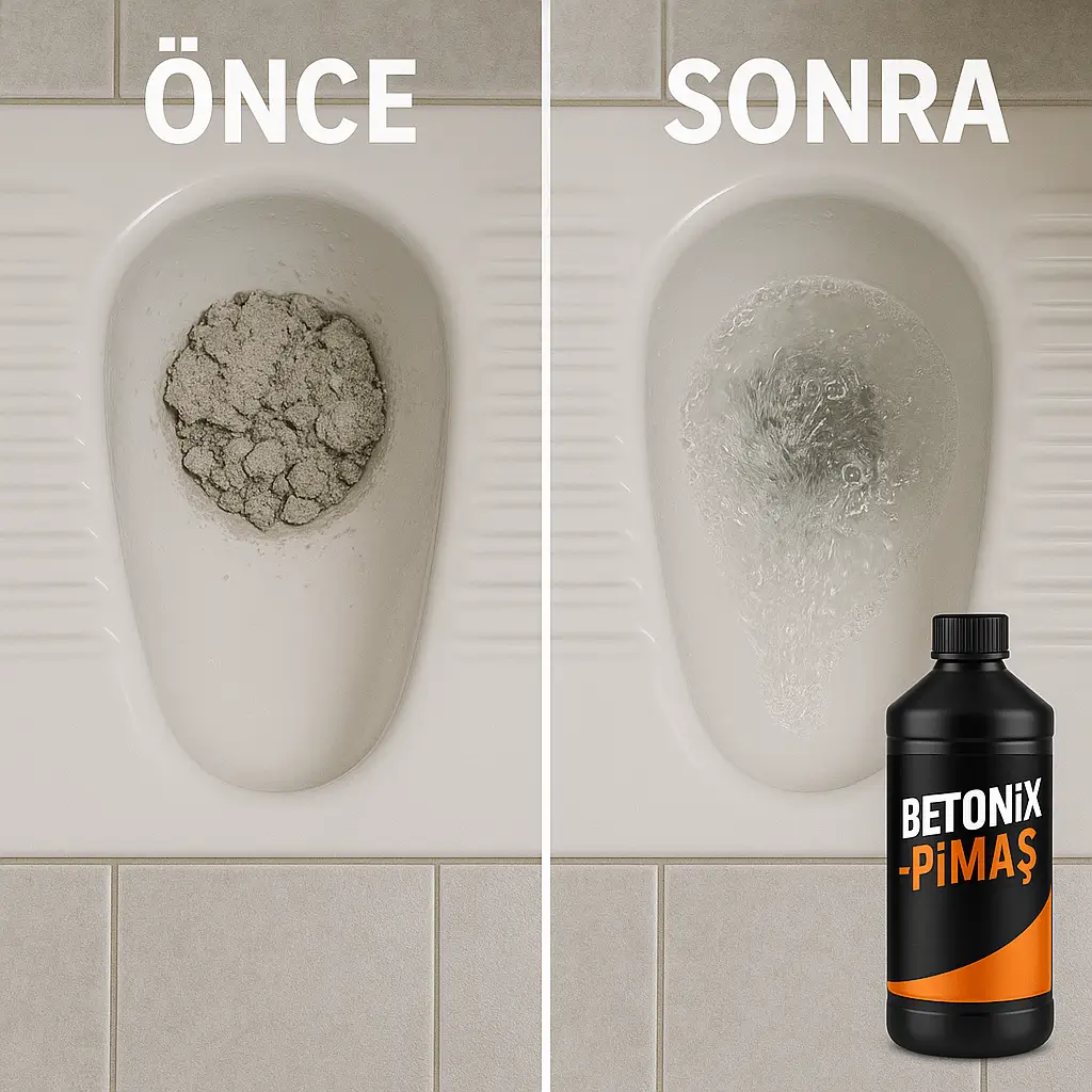 En iyi beton gider açıcı ile gider açılmadan önce ve sonra görünüm