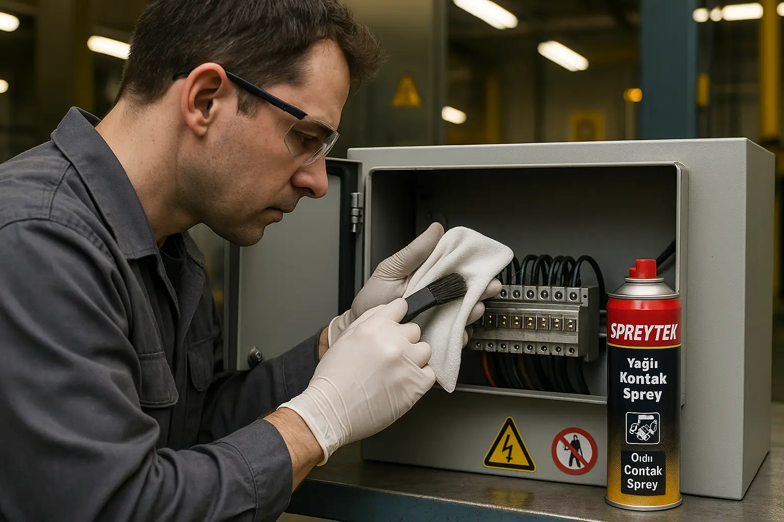 Yağlı kontak sprey sonrası bağlantı noktalarında son kontrol ve temizlik