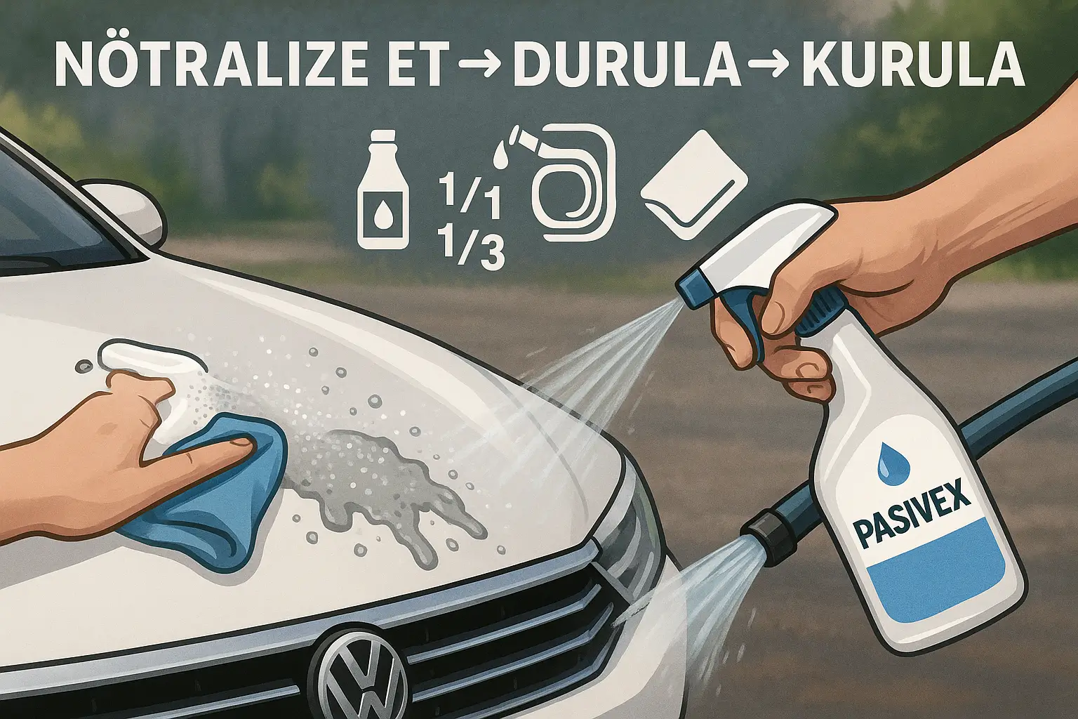 BETOCLEAN sonrası PASIVEX ile nötralizasyon ve suyla durulama