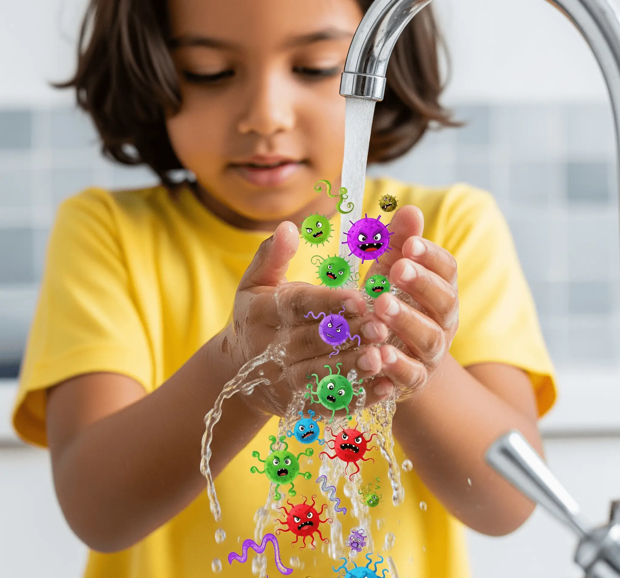 Ellerin bol su ile durulanması