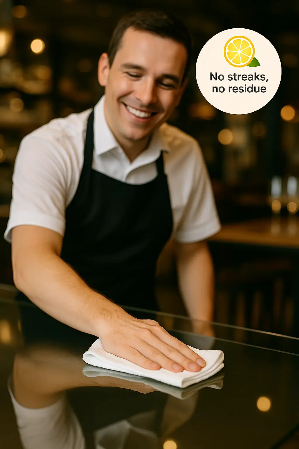 TOZUNU-AL ile temizlik sonrası yüzeyin kurutulup parlatılması TOZUNU-AL limon karbonat ile temizlik sonrası kurutma ve parlatma