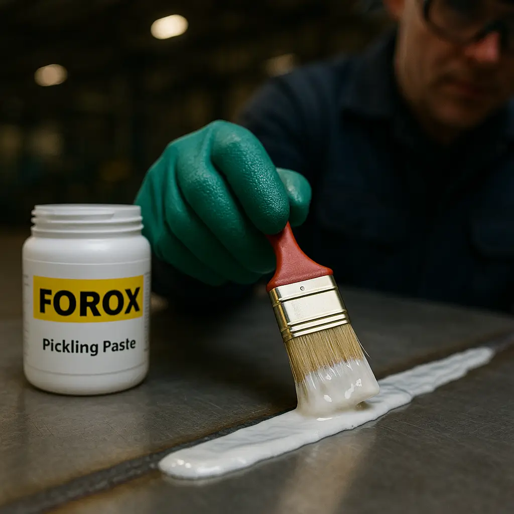 FOROX jel uygulaması Jel fırça ile FOROX jel uygulaması kaynak yüzeyine