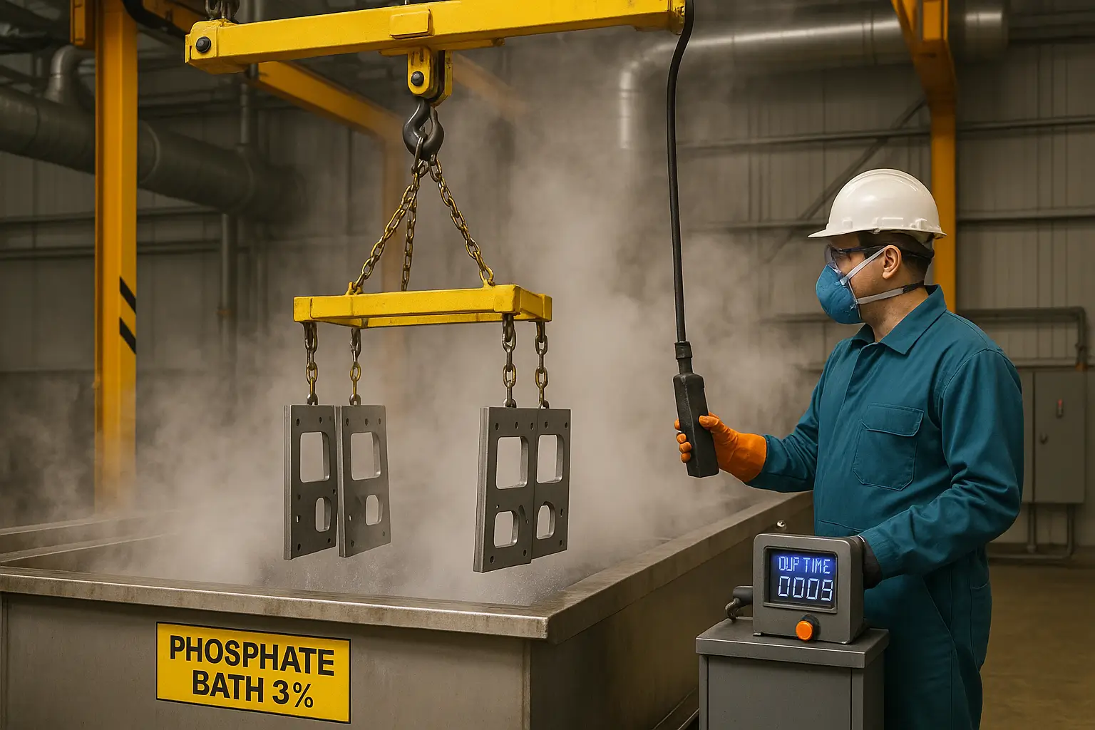 Fosfat banyosunda daldırma işlemi