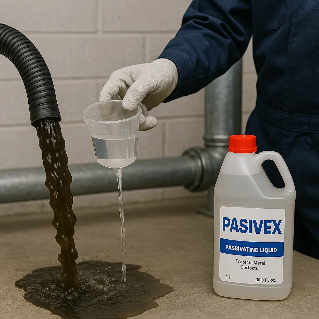 Sistemin boşaltılması ve Pasivex ile durulama/pasivasyon yapılması