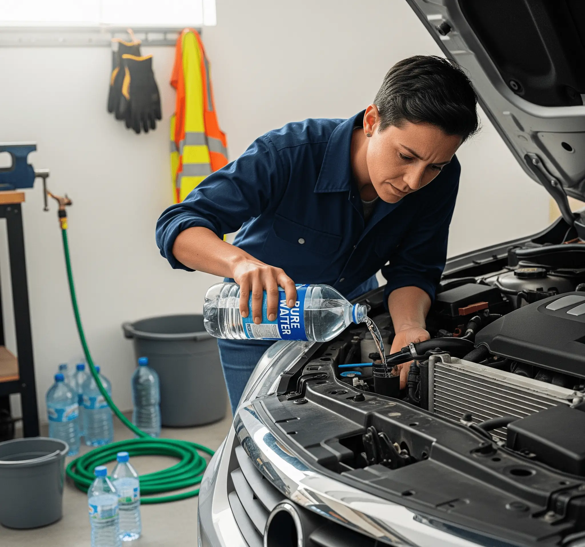 RADYSOL temizliği sonrası radyatör sisteminin su ile durulanması RADYSOL sonrası radyatörün temiz suyla durulanması