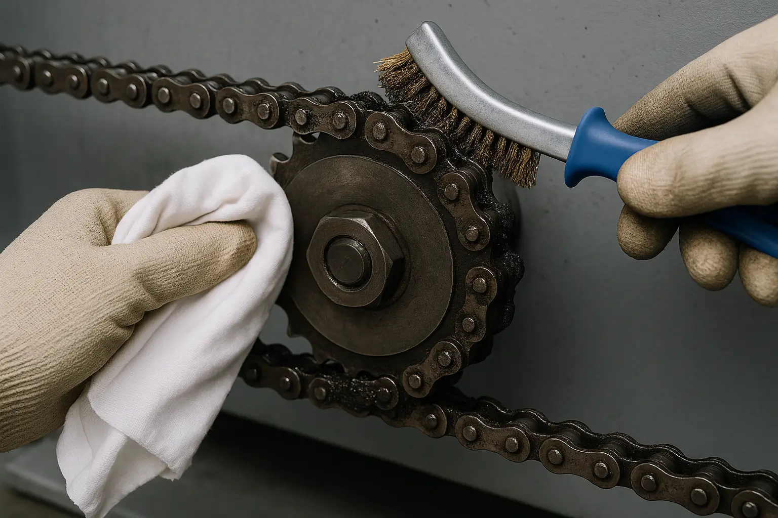 Zincir ve dişlilerin uygulama öncesi temizlenmesi