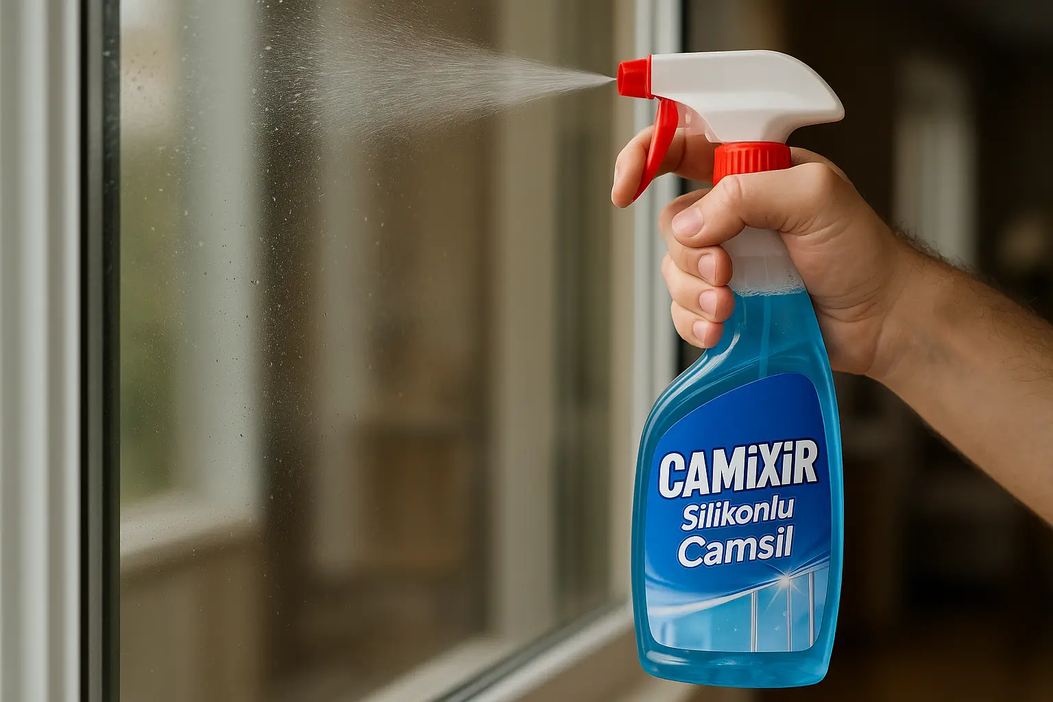 CAMiXiR camsil spreyinin cam yüzeye uygulanma anı