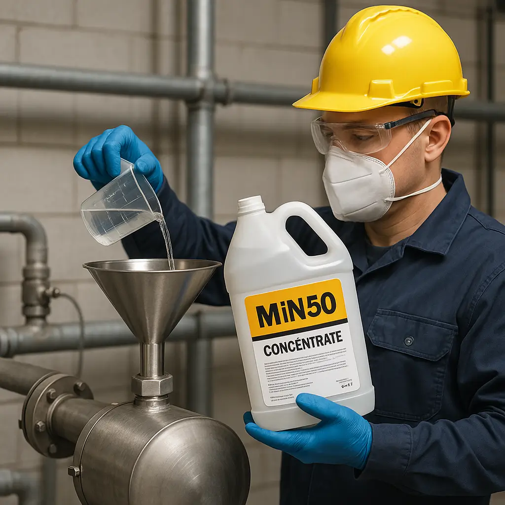 MiN50 ürününün dolaşım suyuna eklenmesi