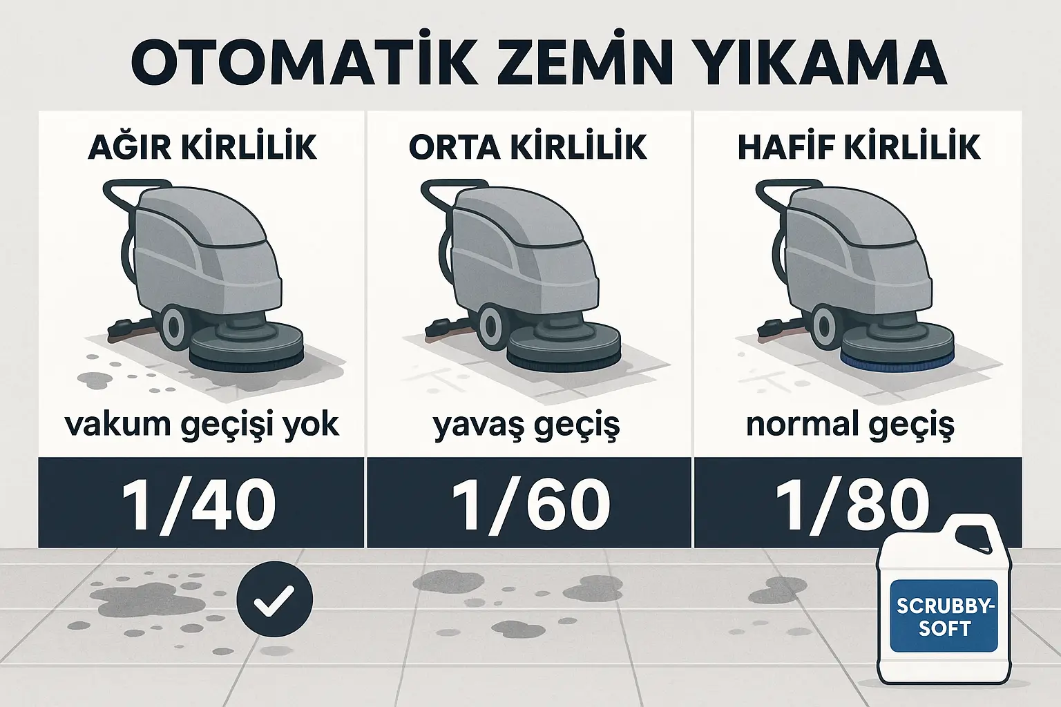Zemin deterjanı doğru dozaj ve makine kullanımı