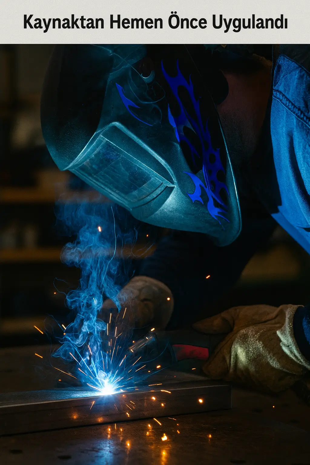 WELDOFF su bazlı ürünün kaynak yapılacak yüzeye püskürtülmesi