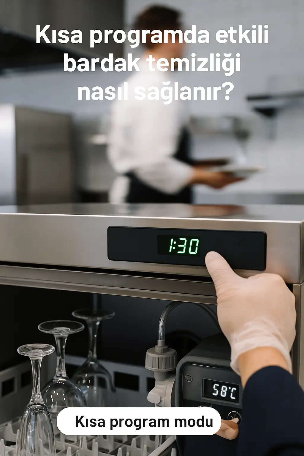 Kısa programda cam bardak yıkama