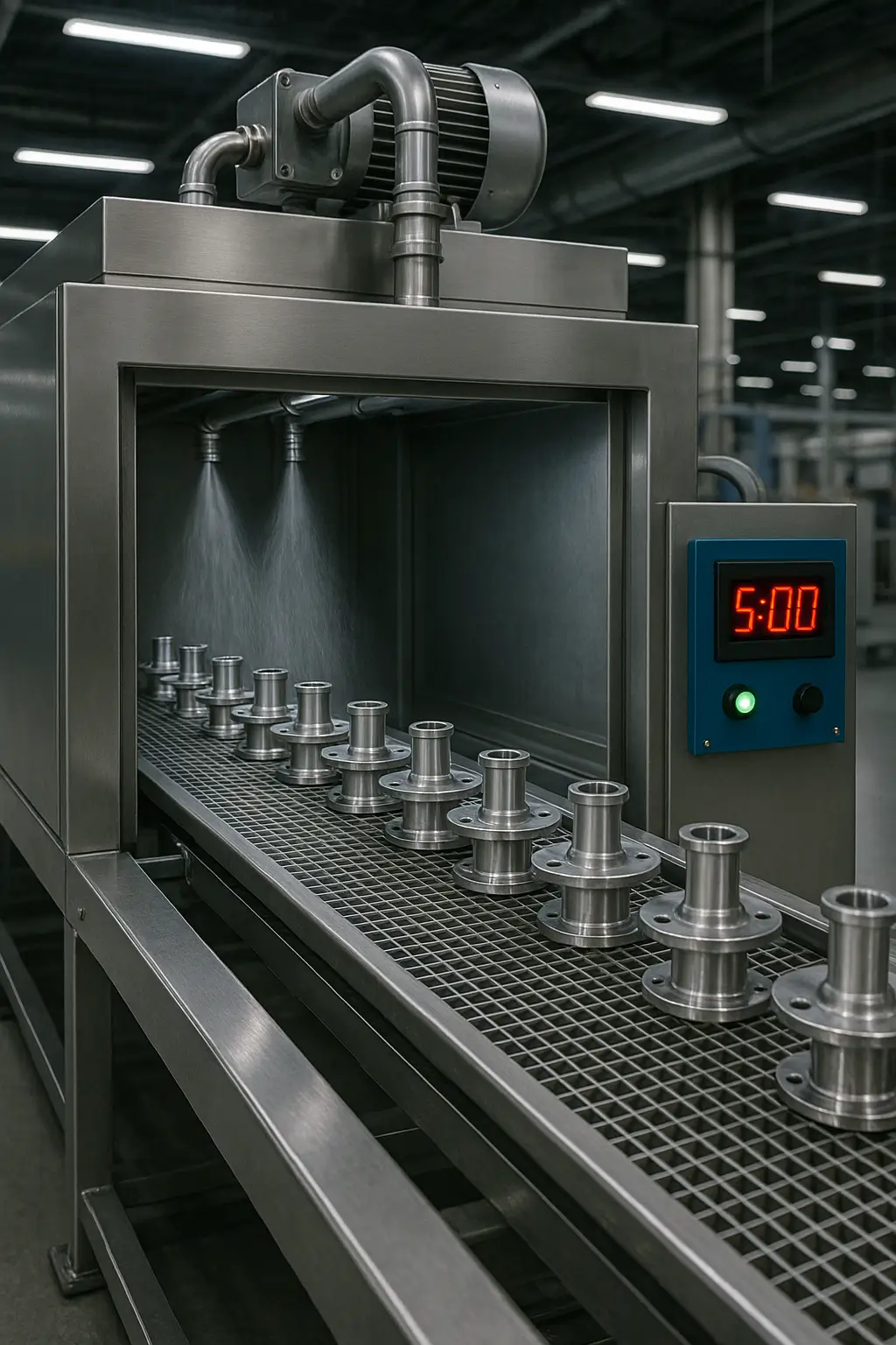 Konveyörlü yıkama hattında bekleme süresi gösterimi