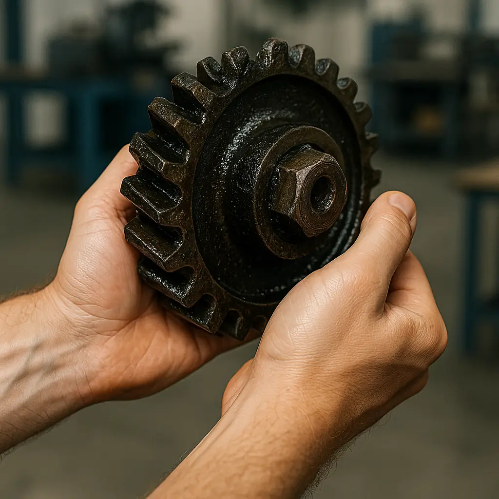 SHiELDiVEN ile korunan ellerle mekanik bir parçanın tutulması