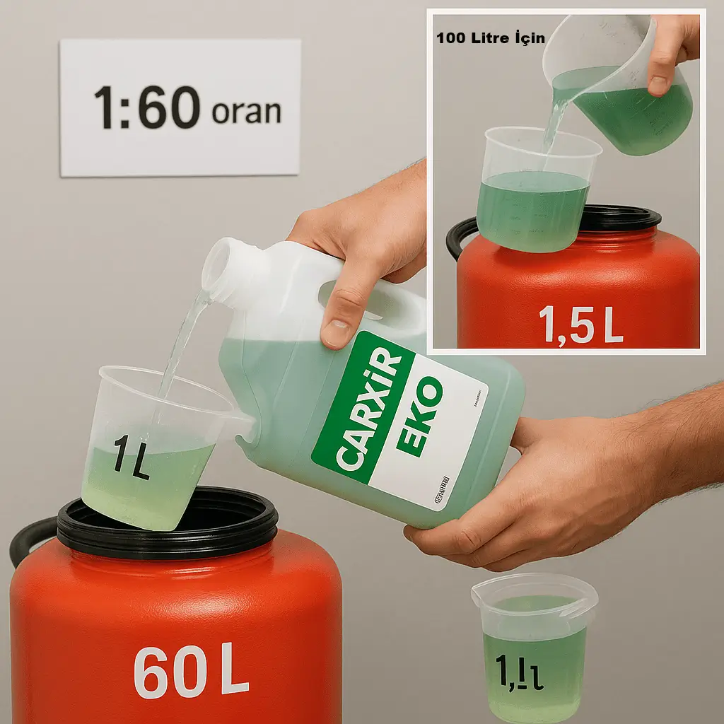 CARiXiR EKO köpüğünün su ile karıştırılması