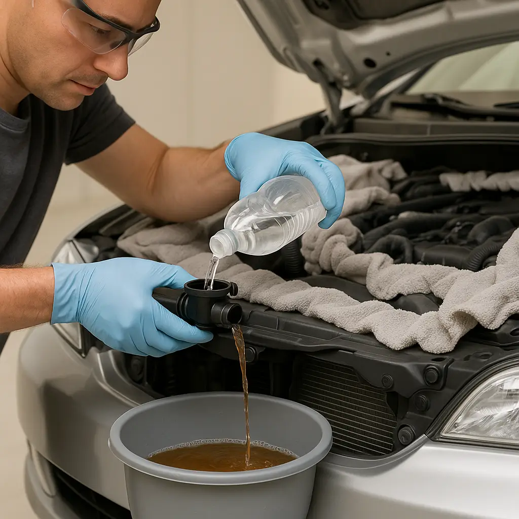 Radyatör sisteminin saf su ile durulanması