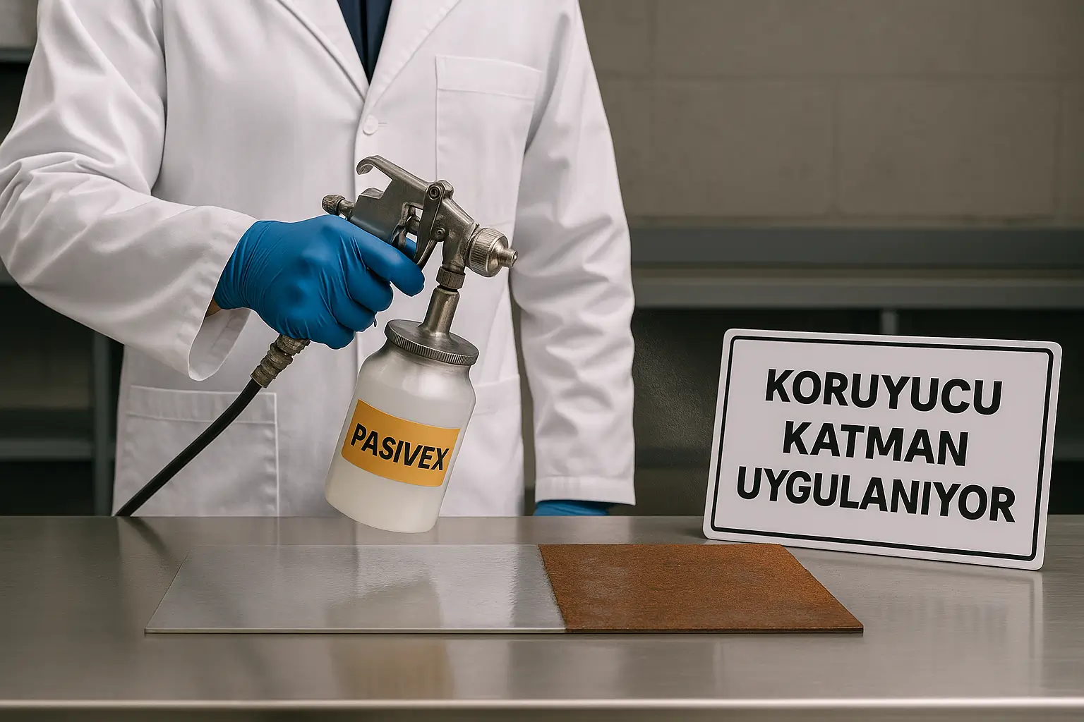 Pas sökülen yüzeye Pasivex koruyucu kat uygulanması