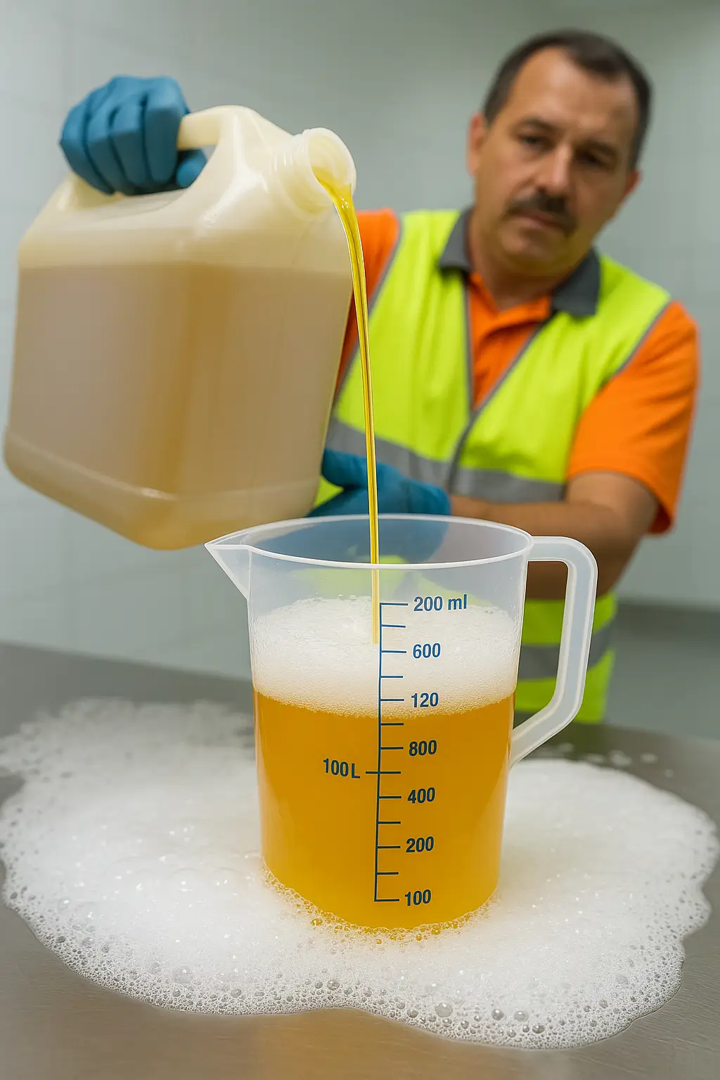 Köpüklü temizlik kimyasalı seyreltme oranı örneği Köpüklü temizlik kimyasalı için seyreltme oranı