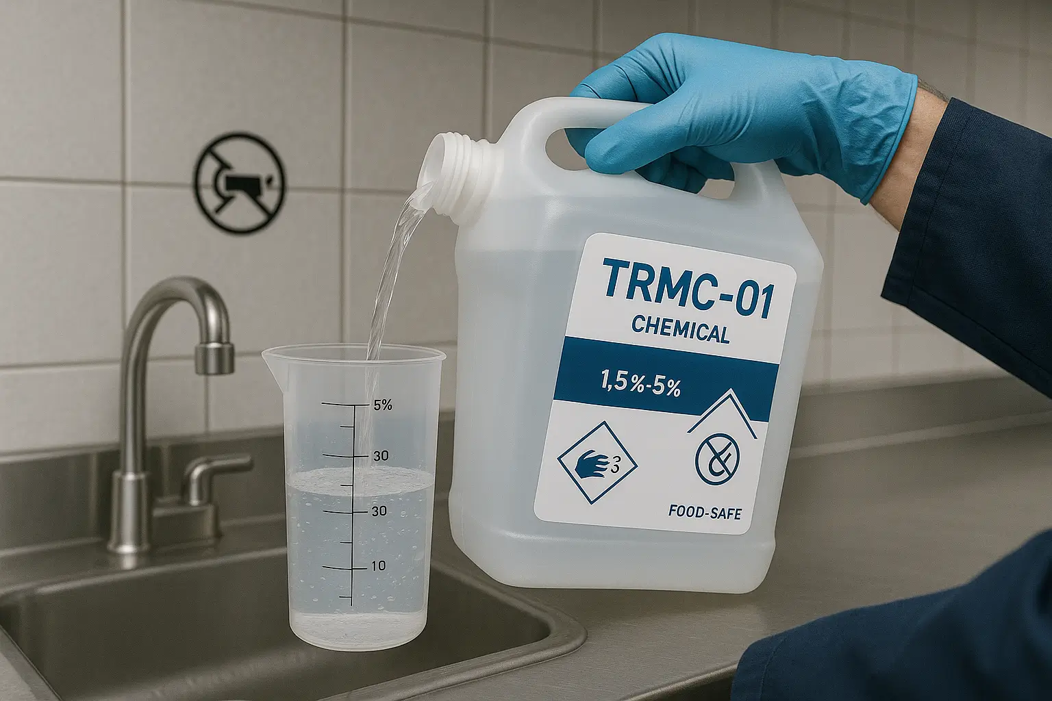 TRMC-01 baca temizleyicinin su ile doğru oranda seyreltilmesi