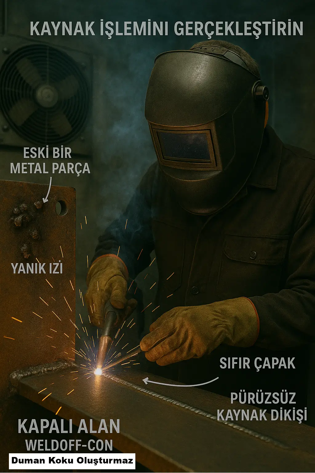 WELDOFF-CON uygulanan yüzeyde kaynak işleminin yapılması