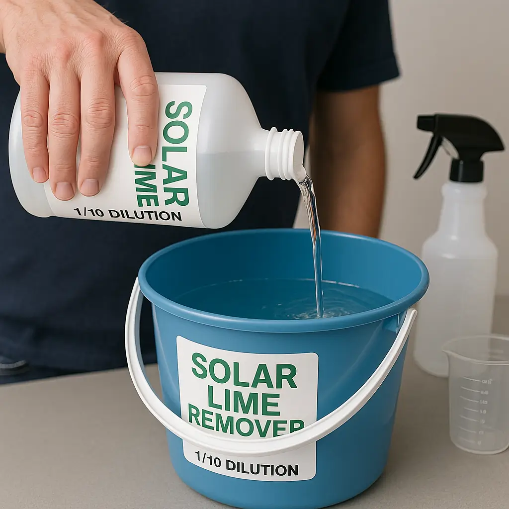 SOLAR LIME REMOVER ürününü su ile seyreltme