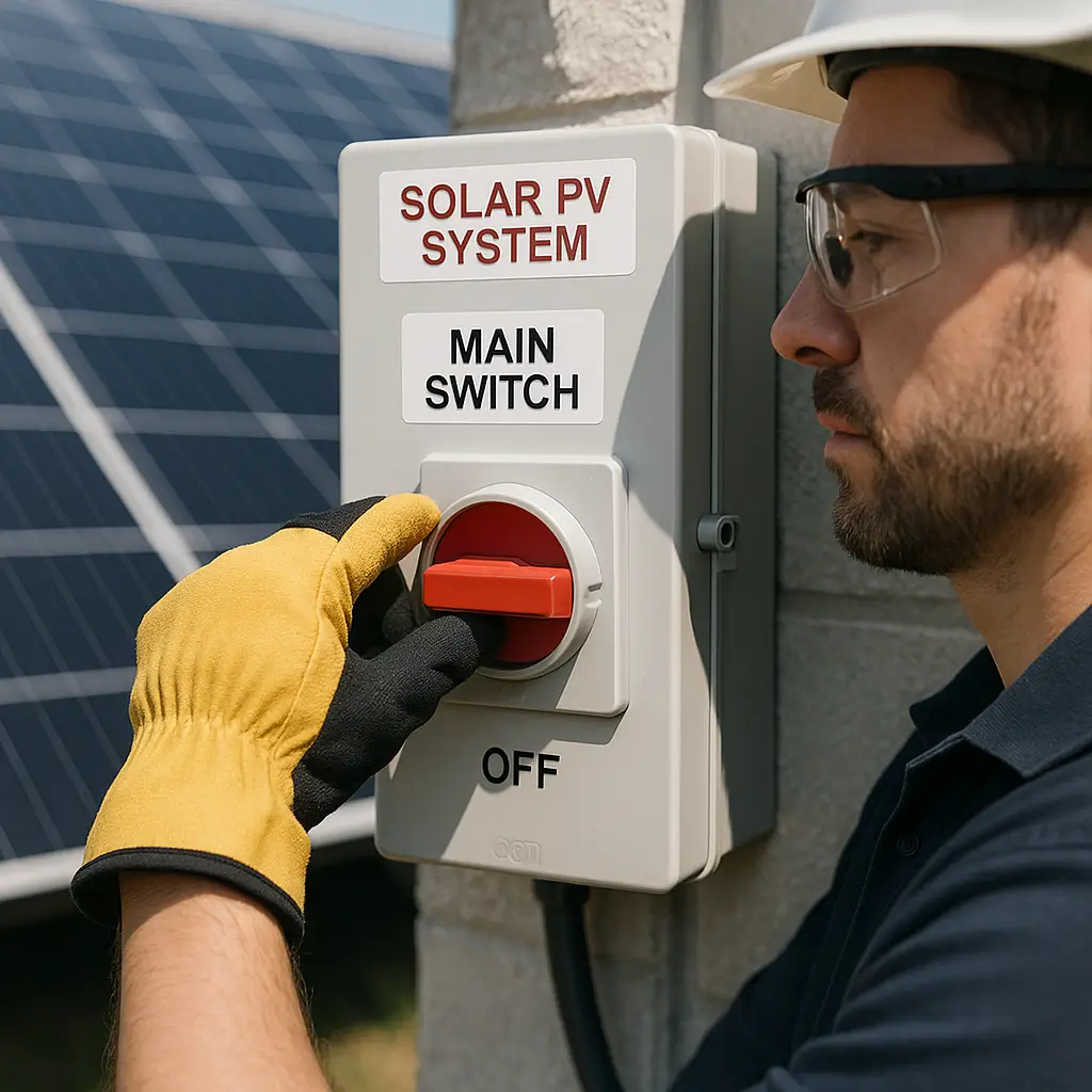Güneş enerjisi sistemini kapatma ve güvenlik önlemleri alma