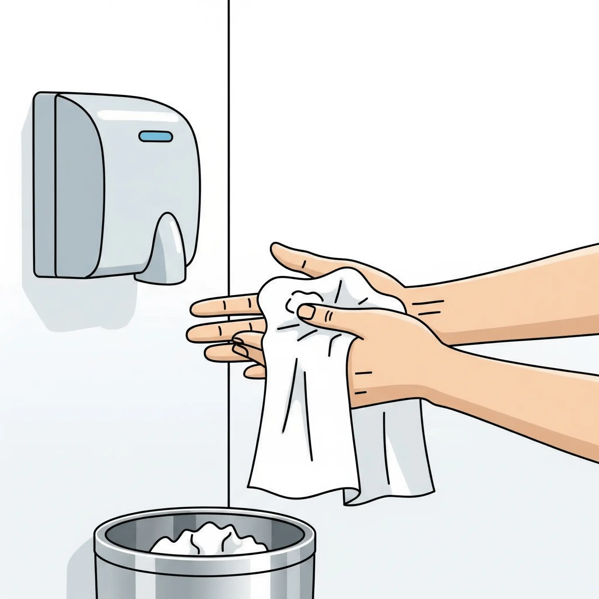 Elleri kağıt havlu ile kurutma