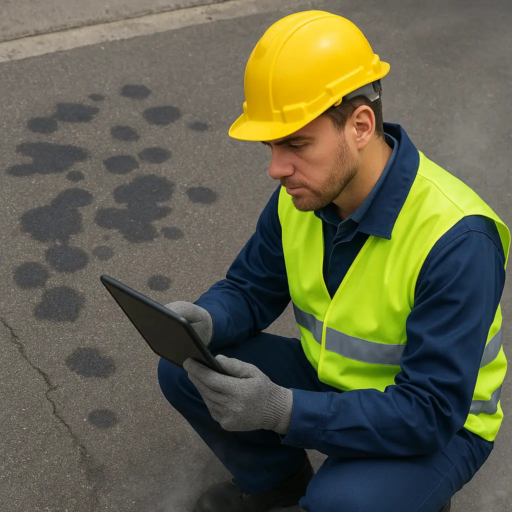 ASFALTMAX uygulaması öncesi asfalt yüzey kontrolü