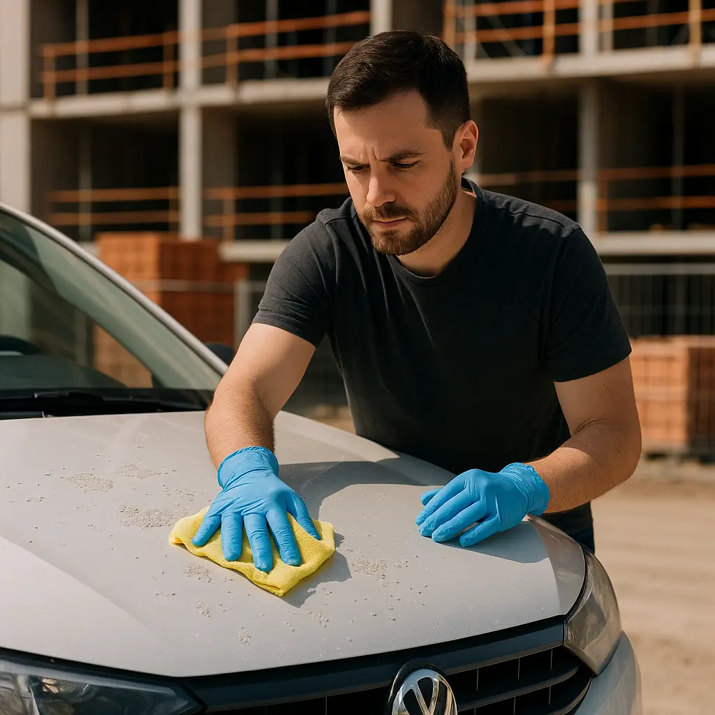 Araba kaportasından çimento lekesi nasıl çıkar sorusu için uygulama öncesi yüzey hazırlığı