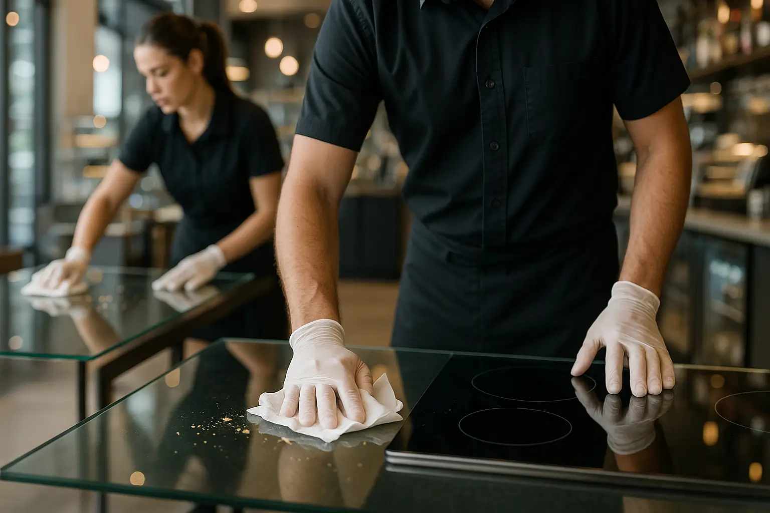 TOZUNU-AL limon karbonat ile yüzey hazırlık ve güvenlik TOZUNU-AL ile temizlik öncesi yüzey hazırlığı ve koruyucu eldiven