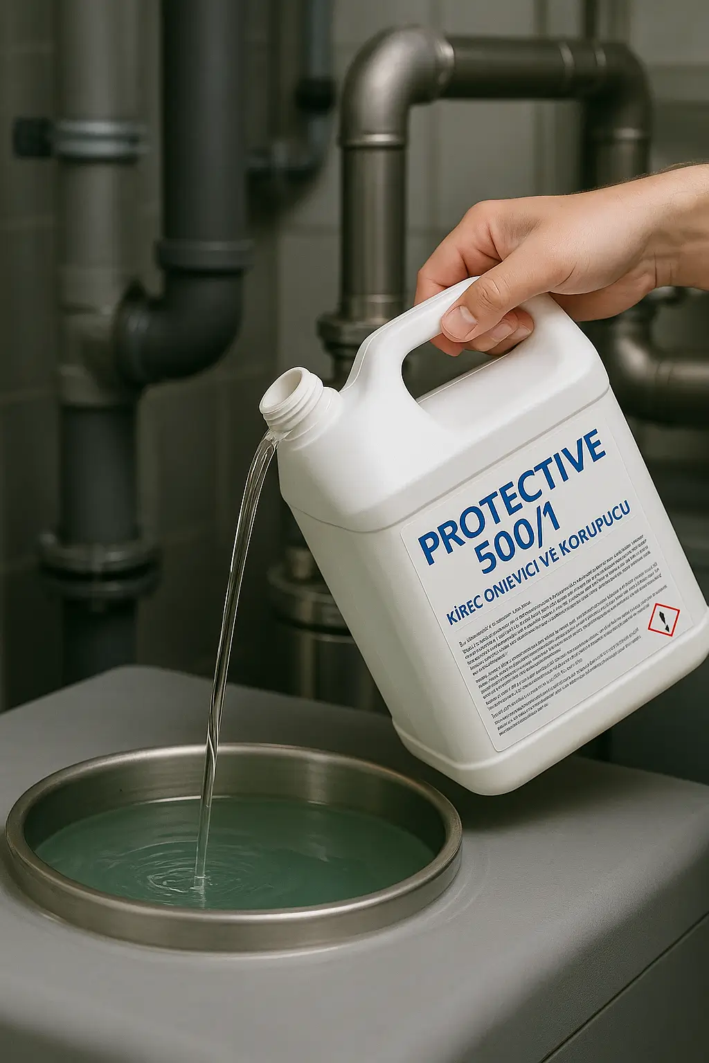 Protective 500/1 kireç önleyicinin sisteme eklenmesi