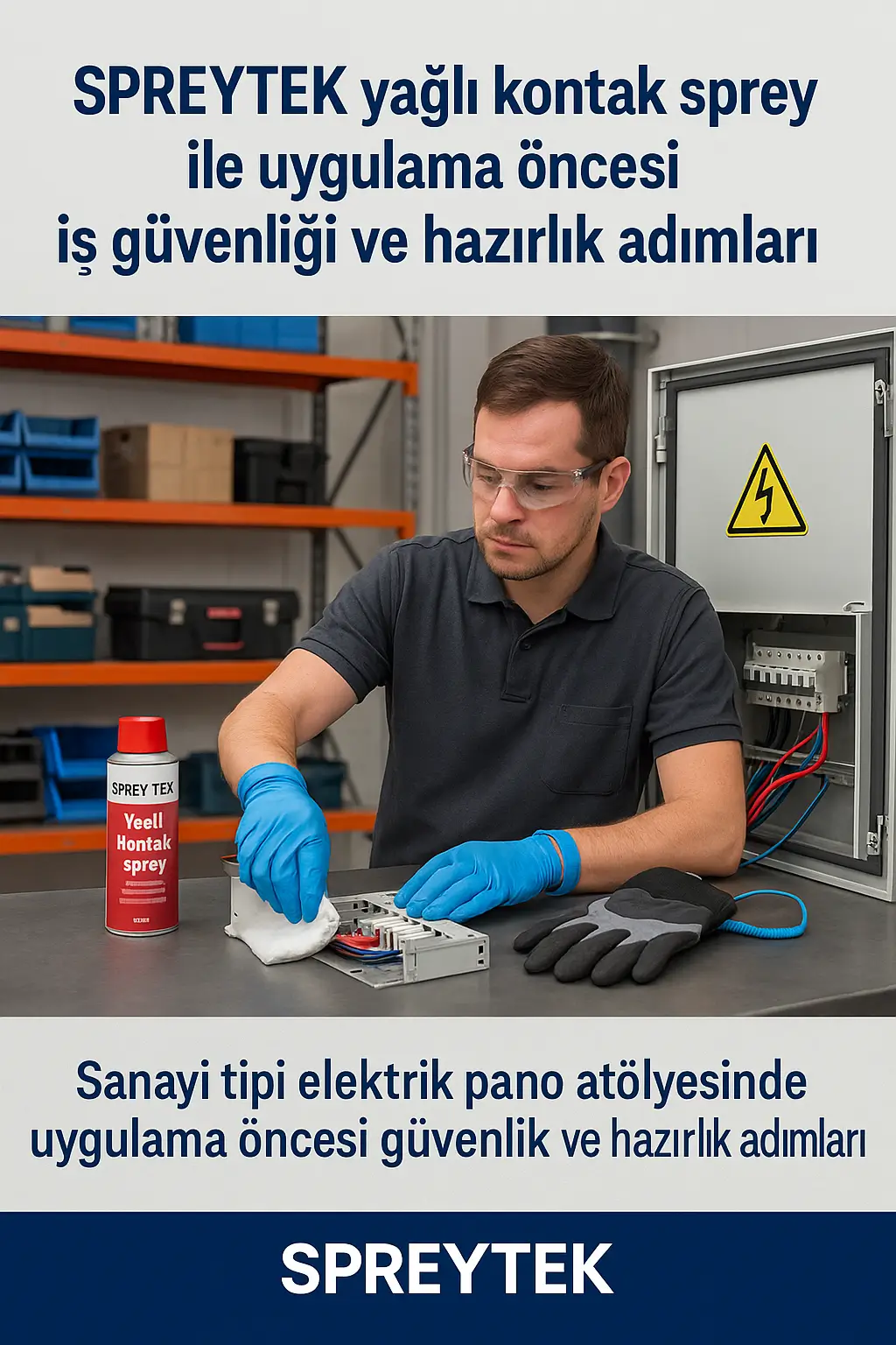 Yağlı kontak sprey uygulaması öncesi güvenlik ve hazırlık