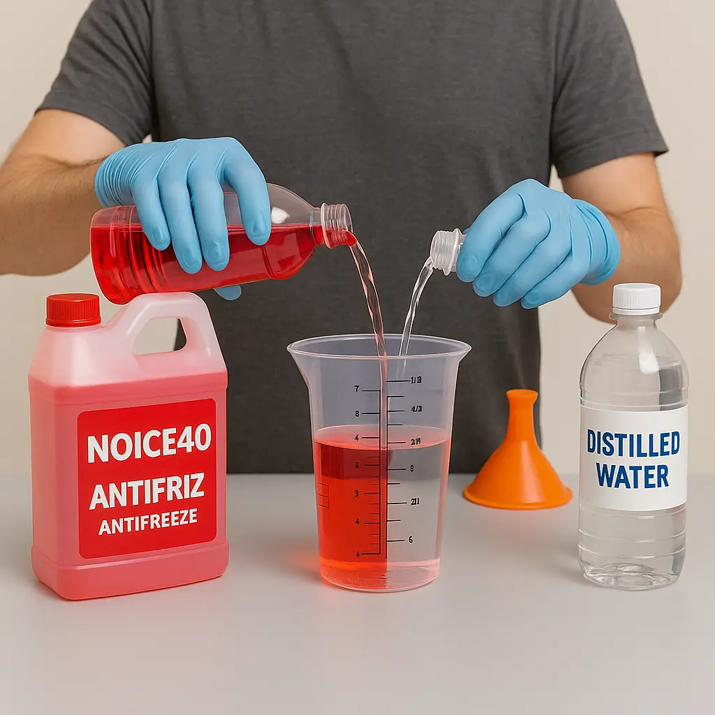 Konsantre antifriz ile saf suyun karıştırılması
