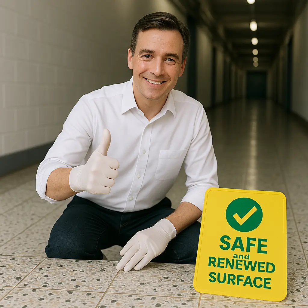 KAROCLEAN ile terrazzo temizliğinde son kontrol