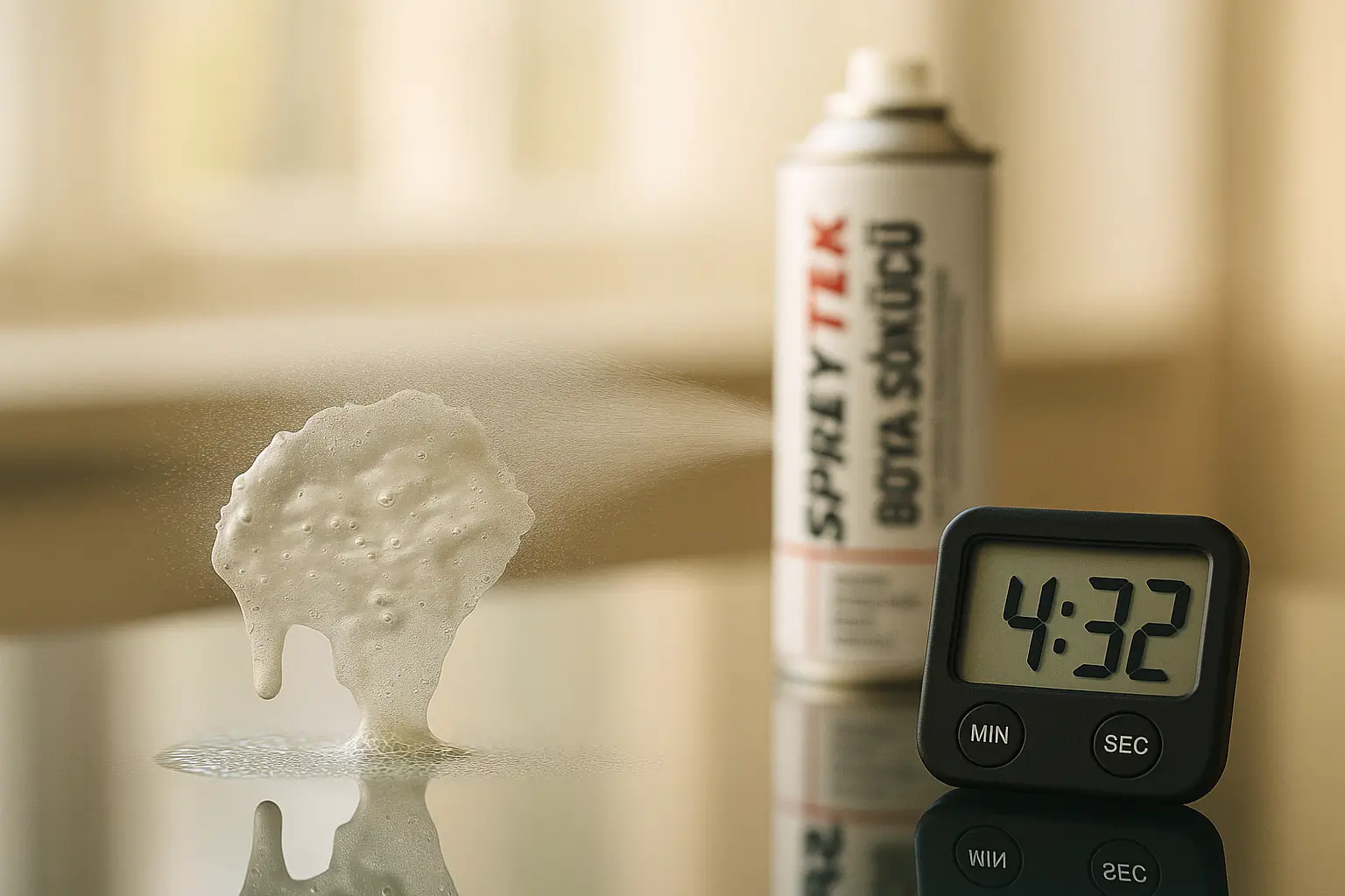 Boya sökücü sprey sonrası yumuşama süreci Boyanın BSSPREY ile yumuşama süreci çiziksiz yüzeyde gözlemleniyor