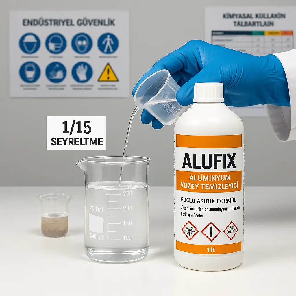 ALUFiX ile uygun seyreltme oranı hazırlanıyor