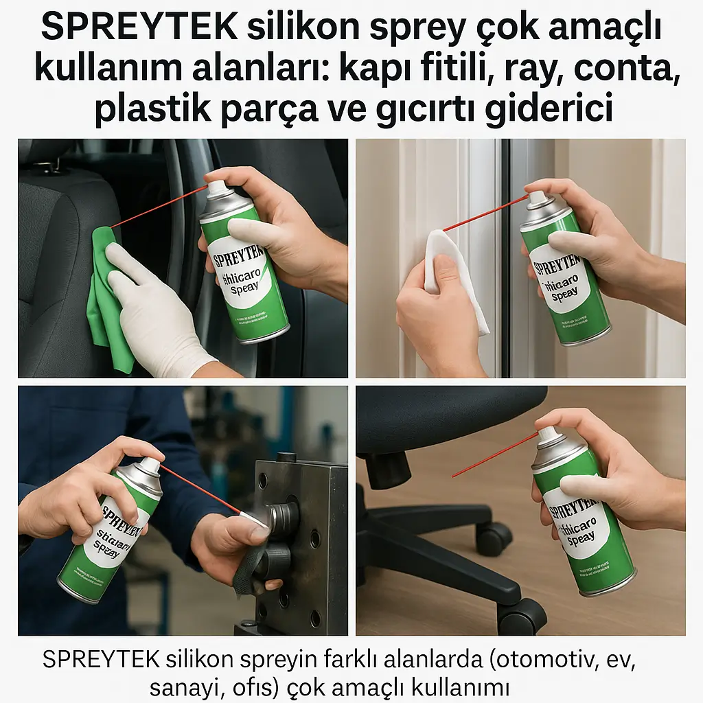 Silikon spreyin otomotiv, ev, sanayi ve ofiste diğer kullanım alanları